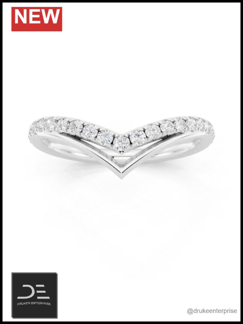 1/4 Carat Lab Grown Diamond Curved Wedding Band 925 Sterling Silver 14K Gold